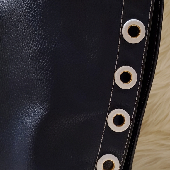 Sondra Roberts Bucket Tote, Navy Blue - Picture 3 of 11